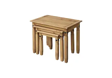 Sada 3 stolků PIMBOW, medová borovice
