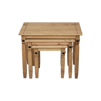 Sada 3 stolků PIMBOW, medová borovice