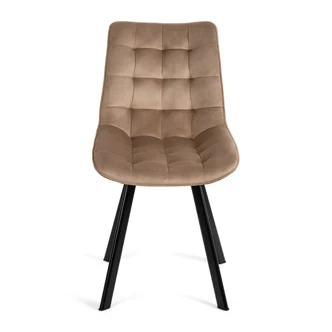 Sada 4 ks jídelních židlí TORIVEL, béžová látka/kov