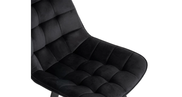 Sada 4 ks jídelních židlí TORIVEL, černá látka/kov