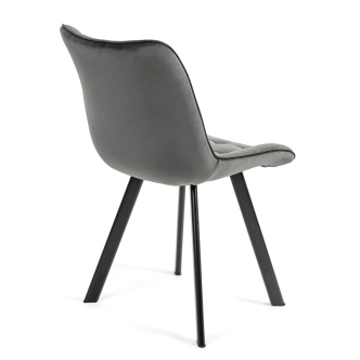 Sada 4 ks jídelních židlí TORIVEL, šedá látka/kov