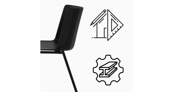 Sada 4 ks jídelních židlí YUFA, černá