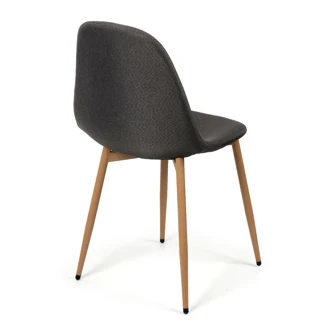 Sada 4 ks jídelních židlí ZENMO, tmavě šedá látka/kov