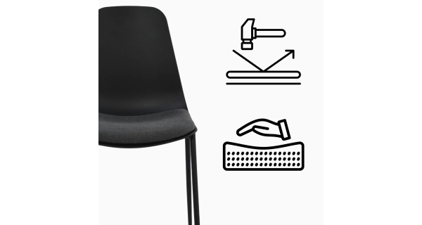 Sada 4 ks jídelních židlí ZOBO, černá