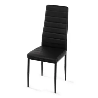 Sada 6 ks jídelních židlí LEMEL, černá ekokůže/kov