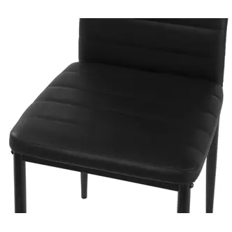 Sada 6 ks jídelních židlí LEMEL, černá ekokůže/kov