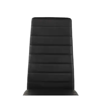 Sada 6 ks jídelních židlí LEMEL, černá ekokůže/kov