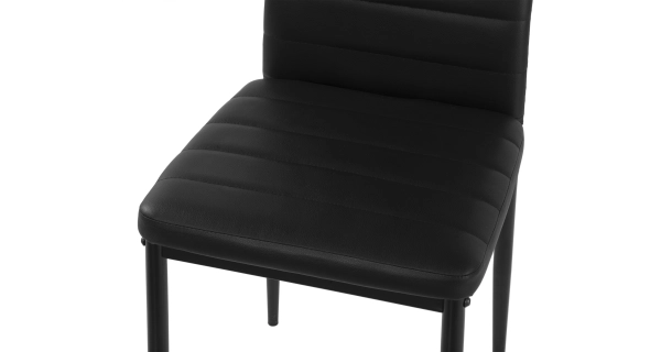 Sada 6 ks jídelních židlí LEMEL, černá ekokůže/kov