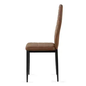 Sada 6 ks jídelních židlí LEMEL, hnědá ekokůže/kov
