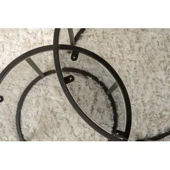 Sada konferenčních stolků FERMIS - 60 + 42 cm, černá/šedé sklo