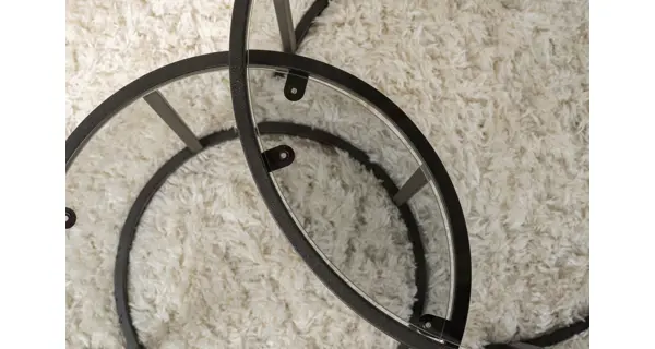 Sada konferenčních stolků FERMIS - 60 + 42 cm, černá/šedé sklo