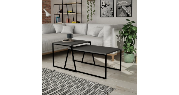 Sada konferenčních stolků JERVER, antracit/černá