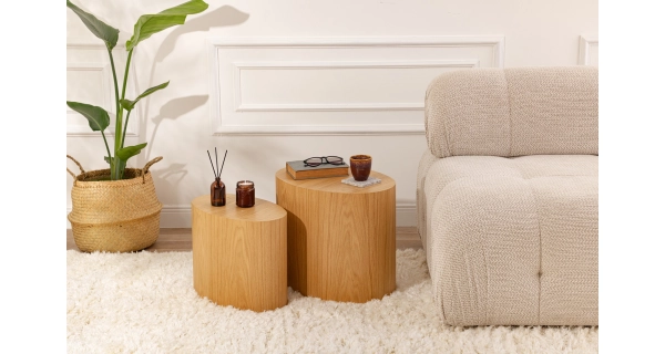 Sada odkládacích stolků MIRVENA - 2 ks, dub