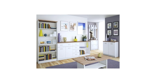 SANGIR komoda 2D, bílá/dub sonoma