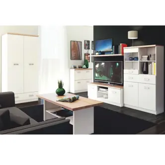 SANGIR regál 2D1S, bílá/dub sonoma