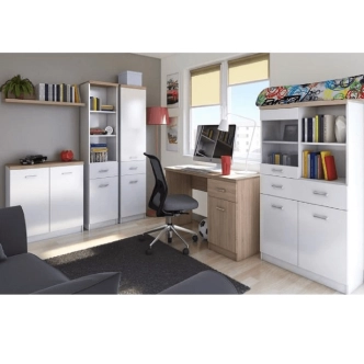 SANGIR regál 2D1S, bílá/dub sonoma