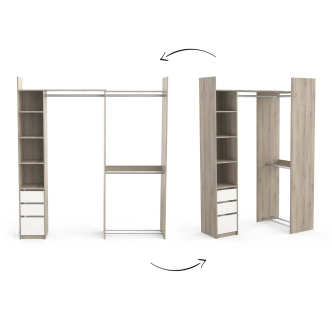 Šatní organizér MIELO, dub kronberg/bílá mat