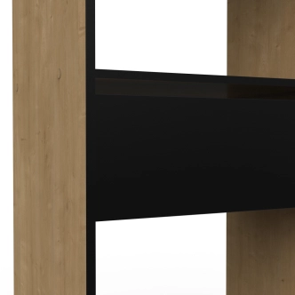 Šatní organizér SNOWMAS se závěsem, dub hamilton/černý mat