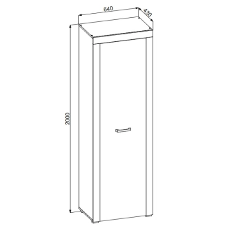 Šatní skříň 1D TILIFOLIA, dub kraft zlatý/vanilka