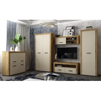 Šatní skříň 1D TILIFOLIA, dub kraft zlatý/vanilka