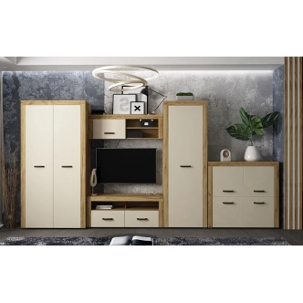 Šatní skříň 1D TILIFOLIA, dub kraft zlatý/vanilka