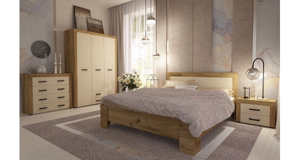 Šatní skříň 1D TILIFOLIA, dub kraft zlatý/vanilka