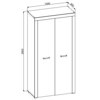 Šatní skříň 2D TILIFOLIA, dub kraft zlatý/vanilka