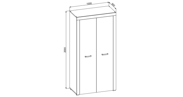 Šatní skříň 2D TILIFOLIA, dub kraft zlatý/vanilka