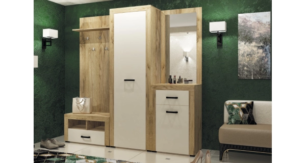 Šatní skříň 2D TILIFOLIA, dub kraft zlatý/vanilka