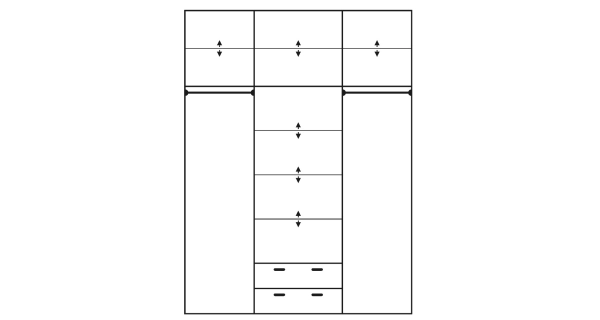 Šatní skříň ALURU se zrcadly, olše, 5 let záruka
