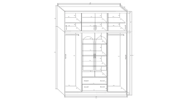 Šatní skříň ALURU se zrcadly, olše