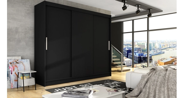 Šatní skříň ANDE II, černý mat