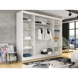 Šatní skříň ANDE S, černá/zrcadlo