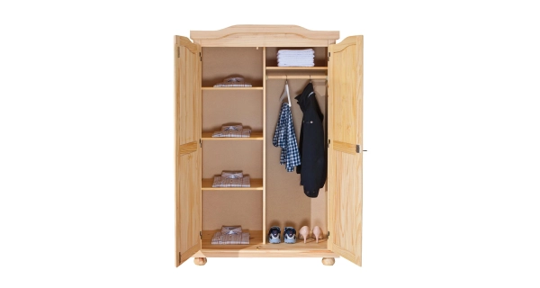 Šatní skříň BAEKADUS 2D, masiv borovice