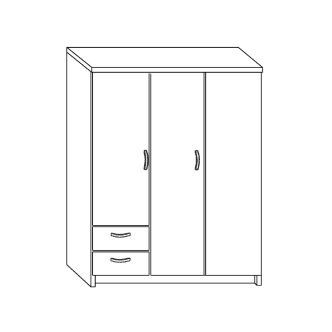 Šatní skříň BATLOW I, olše, 5 let záruka