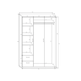 Šatní skříň BATLOW I, olše