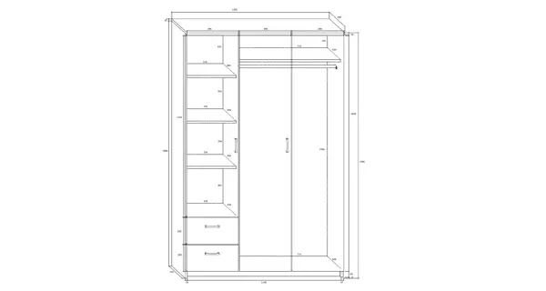 Šatní skříň BATLOW I, olše