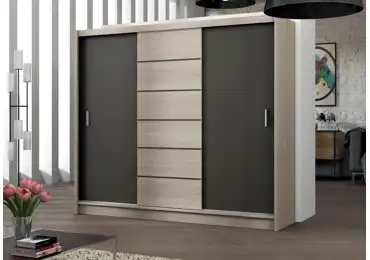 Šatní skříň BELOS 250, dub sonoma/láva