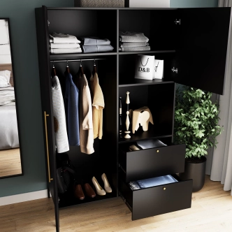 Šatní skříň BOLSENA 120, černý mat