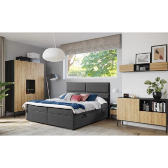 Šatní skříň BOLSENA 135, černý mat/dub artisan