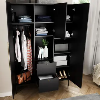 Šatní skříň BOLSENA 135, černý mat