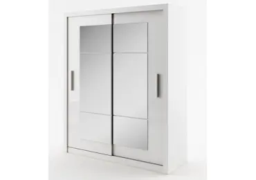 Šatní skříň BREIZ se zrcadlem, bílá