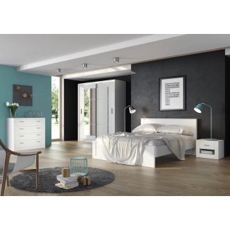 Šatní skříň BREIZ se zrcadlem, bílá