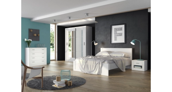 Šatní skříň BREIZ se zrcadlem, bílá