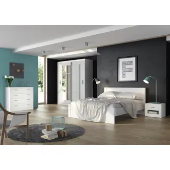 Šatní skříň BREIZ se zrcadlem, bílá