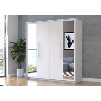 Šatní skříň BRIGIDA 4D, bílá/hedvábí