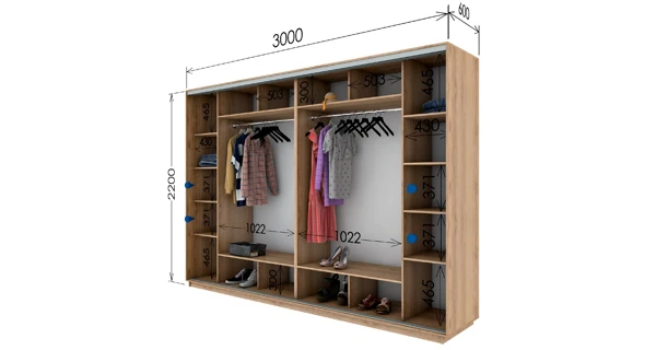 Šatní skříň BRIJANY, dub artisan/bílá