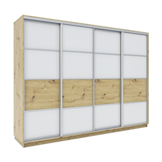 Šatní skříň BRIJANY, dub artisan/bílá