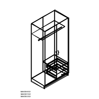 Šatní skříň BUANG 2D2S, buk