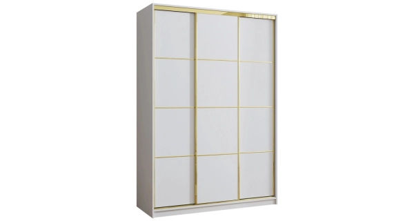 Šatní skříň DAZIO 150 bez zrcadla, se 4 šuplíky a 2 šatními tyčemi, bílý mat